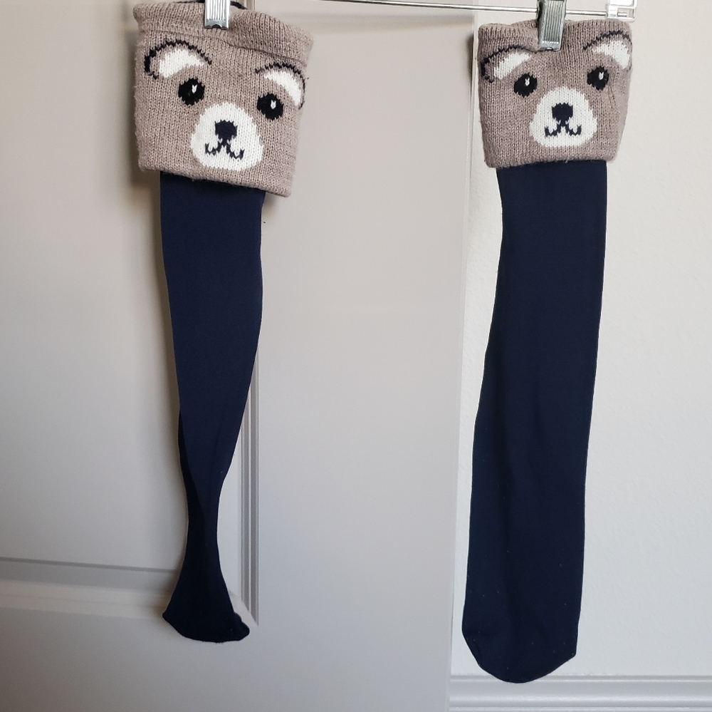 Bear Knee Length Socks Leggings tights Knit